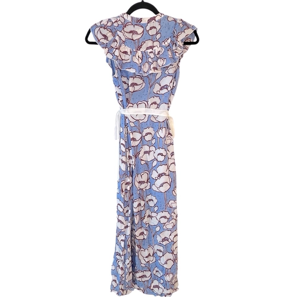 Ted Baker Blue Floral Tindraa Tie Midi Dress in Croatia Pattern Cottagecore - Picture 8 of 14